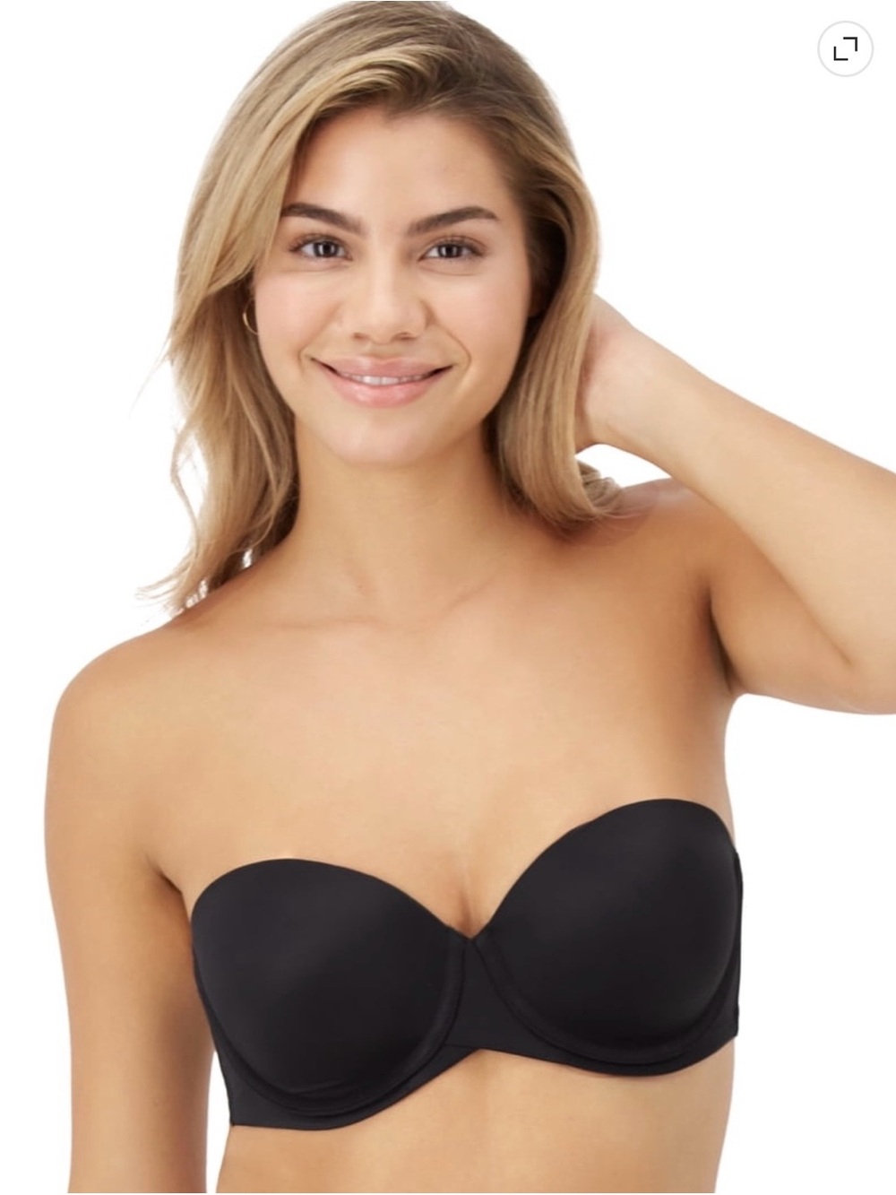Maidenform Women’s Stay Put Strapless Push Up Black Bra Size 36D